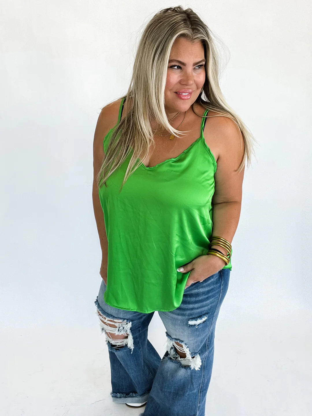 Everyday Satin Tank- 5 COLORS- Ivory, Lilac, Hot Pink, Green, Black - Shop women apparel, Jewelry, bath & beauty products online - Arwen's Boutique