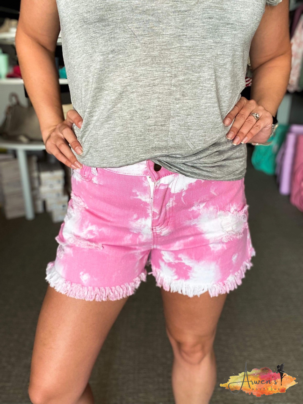 Tie Dye Shorts- Pink, Blue, Orange - Shop women apparel, Jewelry, bath & beauty products online - Arwen's Boutique