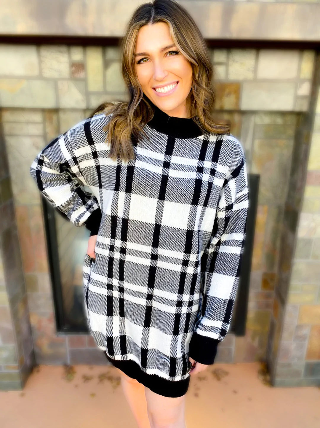 The Mackenzie Plaid Sweater Dress - Shop women apparel, Jewelry, bath & beauty products online - Arwen's Boutique