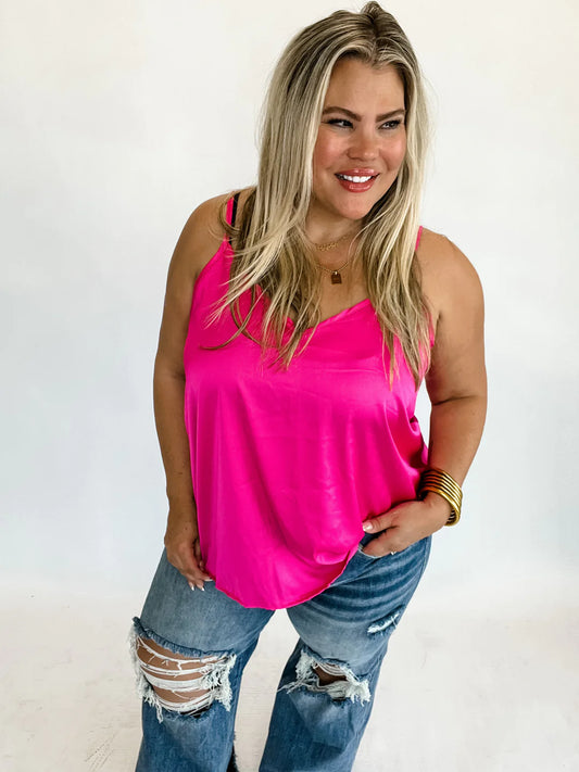 Everyday Satin Tank- 5 COLORS- Ivory, Lilac, Hot Pink, Green, Black - Shop women apparel, Jewelry, bath & beauty products online - Arwen's Boutique