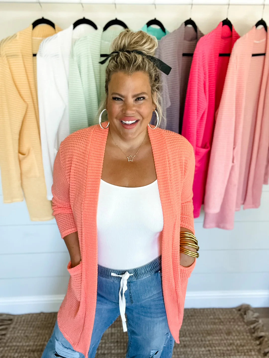 Summer Lola Cardigans- 5 COLORS- White, Green, Yellow, Coral, Aqua - Shop women apparel, Jewelry, bath & beauty products online - Arwen's Boutique