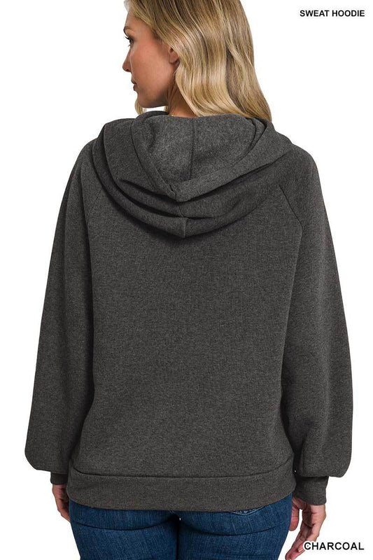 Charcoal Side Tie Hoodie - Shop women apparel, Jewelry, bath & beauty products online - Arwen's Boutique
