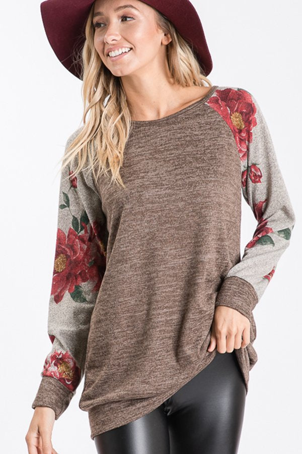 Floral Long Sleeve Top - Shop women apparel, Jewelry, bath & beauty products online - Arwen's Boutique